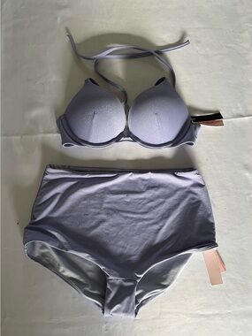 Victoria's Secret Swim  Swim Bikini Top 32A & Bottom S Lavender New